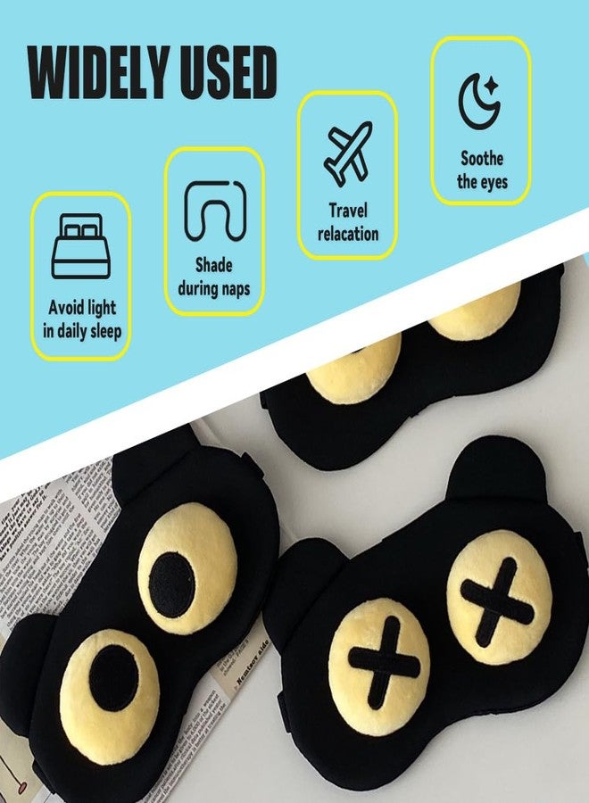 Canumer 2PCS Cute Eye Mask for Sleeping - Soft Lightweight Eye Cover with Adjustable Strap, Funny Sleep Mask, Eyeshade Covers, Sleeping Mask for Women Men Travel Nap Blindfold Game - Image 3